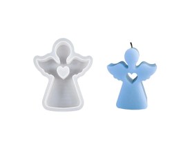 Molde silicona angelito con corazon calado chico